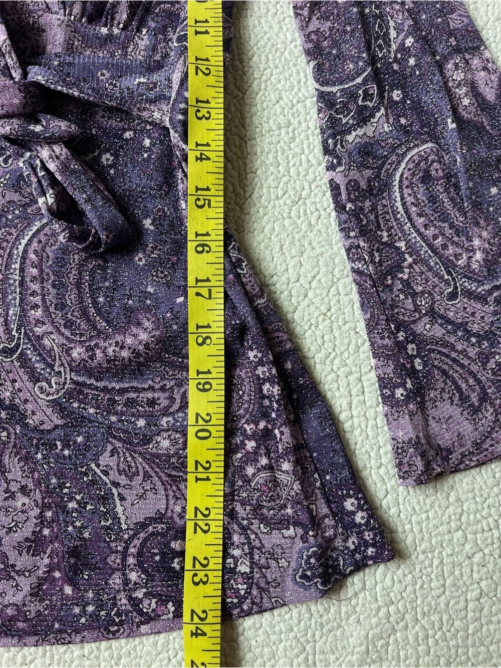 90S Y2K NY & CO PURPLE SHEER FLARE 70S INSPIRED GOING OUT TOP XS HIPPIE CHIC - Picture 7 of 7